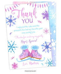 Ice Skating Party Thank You Card