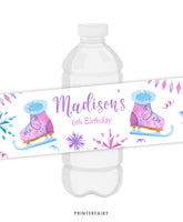 Ice Skating Water Bottle Label
