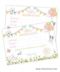 Kitten Garden Adoption Certificate and Sign