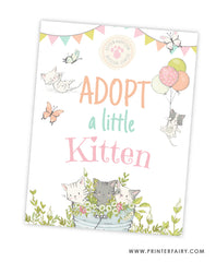 Kitten Garden Adoption Certificate and Sign