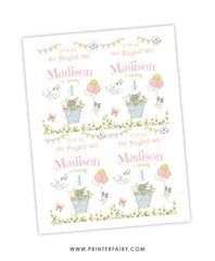 Kitten Garden Party Drink Pouch Label