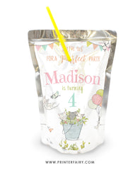 Kitten Garden Party Drink Pouch Label