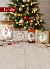 Set aus 4 runden Etiketten Vorlage