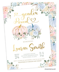 Little Pumpkin Gender Reveal Invitation