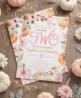 Little Pumpkin 2nd Birthday Invitation