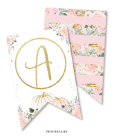 Pink Gold Pumpkin Baby Shower Banner