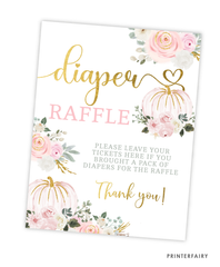 Pink Gold Pumpkin Diaper Raffle