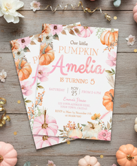 Little Pumpkin Birthday Invitation