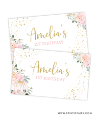 Floral Pumpkin Party Gable Box Label