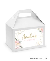 Floral Pumpkin Party Gable Box Label