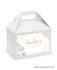 Floral Pumpkin Party Gable Box Label