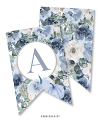 Dusty Blue Pumpkin Party Banner