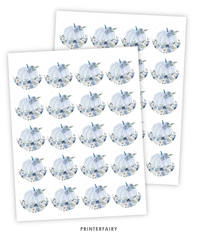 Dusty Blue Pumpkin Party Toppers