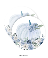 Dusty Blue Pumpkin Party Toppers