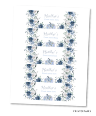 Dusty Blue Pumpkin Water Bottle Label