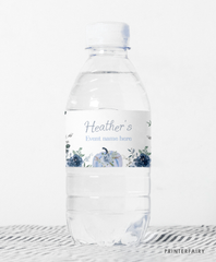 Dusty Blue Pumpkin Water Bottle Label