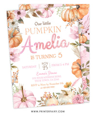 Little Pumpkin Birthday Invitation