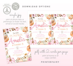 Little Pumpkin Birthday Invitation