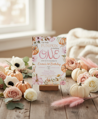 Little Pumpkin 1st Birthday Invitation