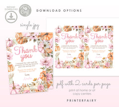 Little Pumpkin Thank You Cards