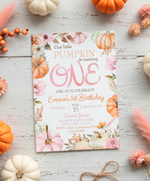 Little Pumpkin 1st Birthday Invitation