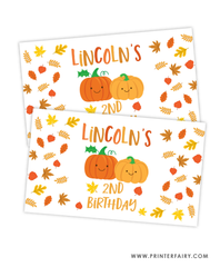 Little Pumpkin Birthday Gable Box Label