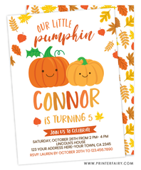 Little Pumpkin Birthday Invitation