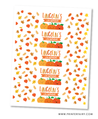 Little Pumpkin Birthday Water Bottle Label