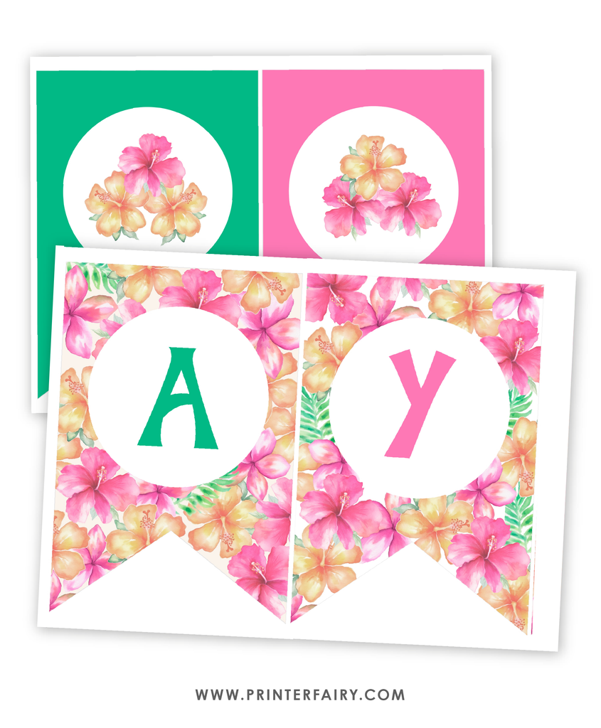 Luau Birthday Party Banner | PrinterFairy
