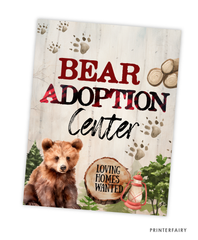 Bear Lumberjack Adoption Sign and Certificate