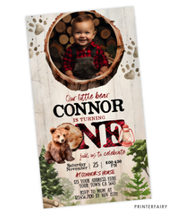 Bear Lumberjack 1st Birthay Evite