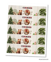 Bear Lumberjack Water Bottle Label