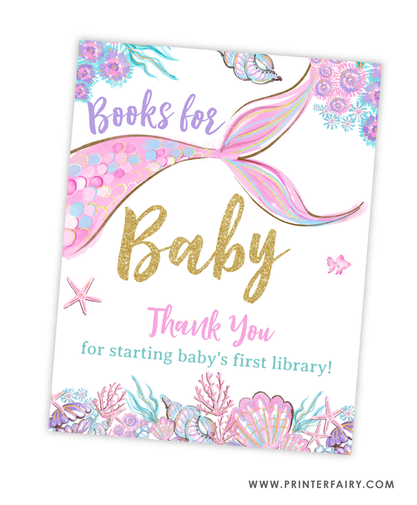 Mermaid Baby Shower Books For Baby