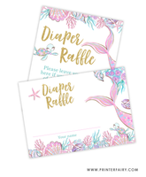 Mermaid Baby Shower Diaper Raffle