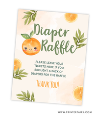 Orange Baby Shower Diaper Raffle