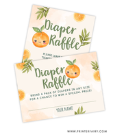 Orange Baby Shower Diaper Raffle