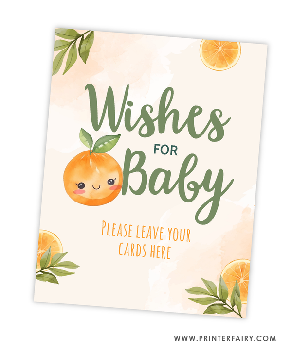 Orange Baby Shower Wishes for Baby