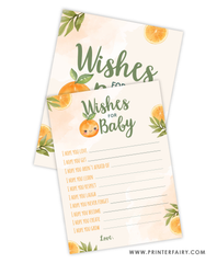 Orange Baby Shower Wishes for Baby