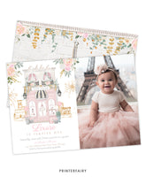 Paris 1st Birthday Invitation with Photo