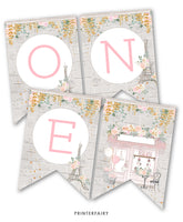 Paris 1st Birthday Banner