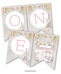 Paris 1st Birthday Banner
