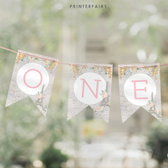 Paris 1st Birthday Banner