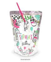 Jungle Animals Drink Pouch Label