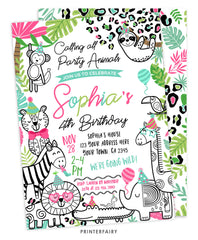 Party Animals Birthday Invitation
