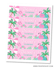 Pink Pool Party Water Bottle Label