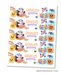 Halloween Pool Party Water Bottle Label