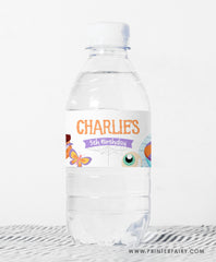 Halloween Pool Party Water Bottle Label