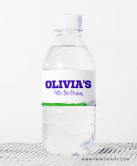 Soccer Pool Birthday Party Water Bottle Label