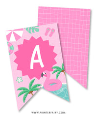 Pink Pool Party Banner