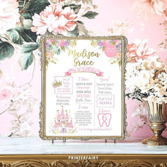 Princess Castle First Birthday Board